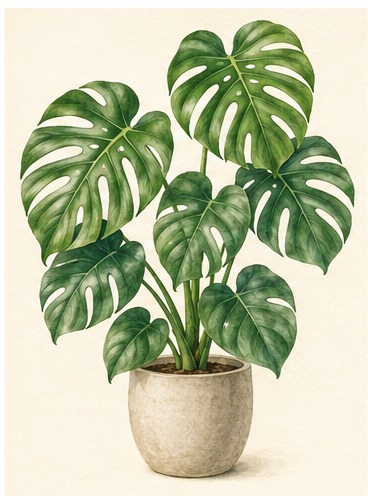 Ilustración de una monstera